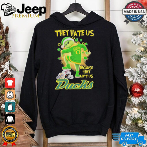 Official Santa Grinch Oregon Ducks Vs Buckeyes And Huskies They Hate Us Because They Ain’t Us shirt