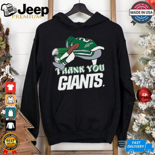 Official Saquon Barkley Backwards Hurdle Super Bowl Thank You Giants Shirt