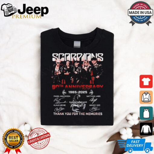 Official Scorpions Coming 60th Anniversary 1965 2025 Thank You For The Memories T Shirt