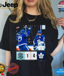 Official Seattle Kraken vs. Toronto Maple Leafs NHL 2024 25 Season 1 4 Final Score Poster t shirt