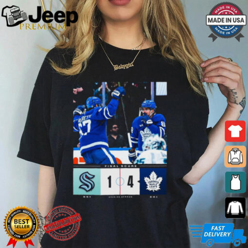 Official Seattle Kraken vs. Toronto Maple Leafs NHL 2024 25 Season 1 4 Final Score Poster t shirt