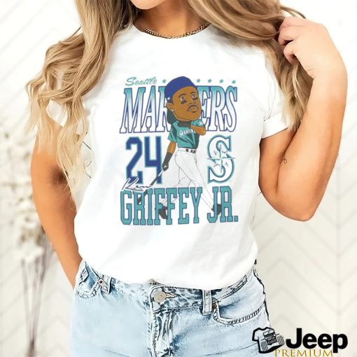 Official Seattle Mariners Ken Griffey Jr. Caricature Baseball Shirt
