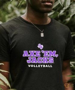 Official Sfa Women’s Beach Volleyball Black Axe ’em T shirt