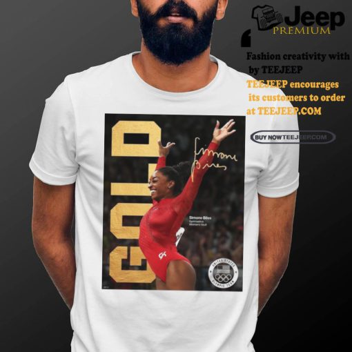 Official Simone Biles is golden again Gymnastics Women’s Vault Team USA Olympic Paris 2024 poster t shirt