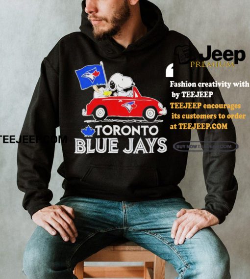 Official Snoopy And Woodstock Driving Car Toronto Blue Jays T Shirt