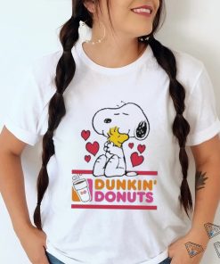 Official Snoopy And Woodstock Loves Dunkin’s Donuts Logo Shirt