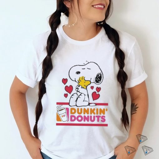 Official Snoopy And Woodstock Loves Dunkin’s Donuts Logo Shirt