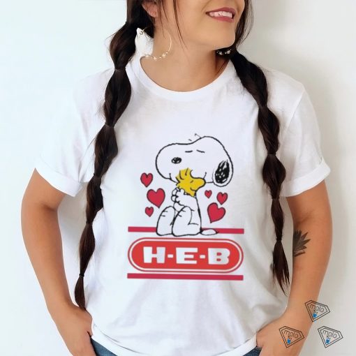 Official Snoopy And Woodstock Loves H E B Logo Shirt