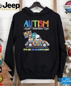 Official Snoopy And Woodstock X Philadelphia Eagles Autism It’s Ok To Be Different Shirt