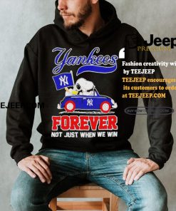 Official Snoopy Drives Car New York Yankees Flag Forever Not Just When We Win T Shirt