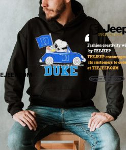 Official Snoopy Drives Car With Duke Blue Devils Flag T Shirt