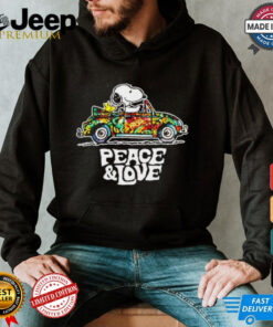 Official Snoopy Peace & Love Car Ugly T shirt