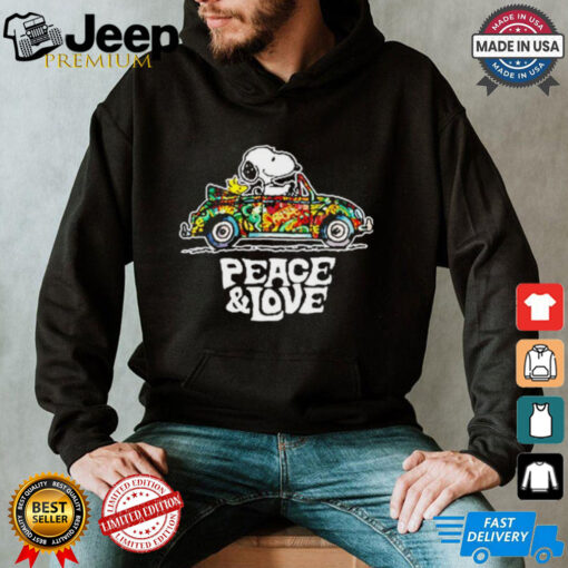 Official Snoopy Peace & Love Car Ugly T shirt