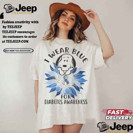 Official Snoopy Peanuts I Wear Blue For Diabetes Awareness Shirt