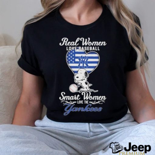 Official Snoopy Real Women Love Baseball Smart Women Love The New York Yankees Shirt