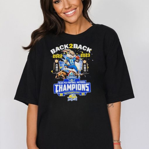 Official South dakota state jackrabbits back 2 back champions 2022 2023 mascot shirt