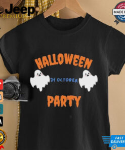 Official Spooky Halloween Party Invitation With Cute Ghosts Shirt