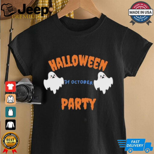 Official Spooky Halloween Party Invitation With Cute Ghosts Shirt