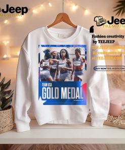 Official Team USA 4x100M Relay Gold Medal Paris Olympic 2024 Poster t shirt