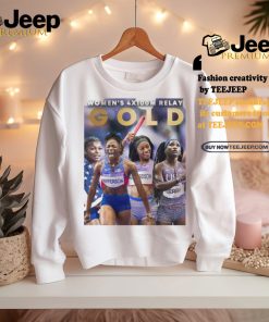 Official Team USA Gold Medal Women’s 4x100m Relay Paris Olympic 2024 Poster t shirt