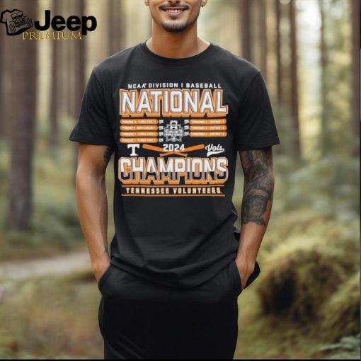 Official Tennessee Volunteers 2024 NCAA Men’s Baseball College World Series Champions Schedule T Shirt