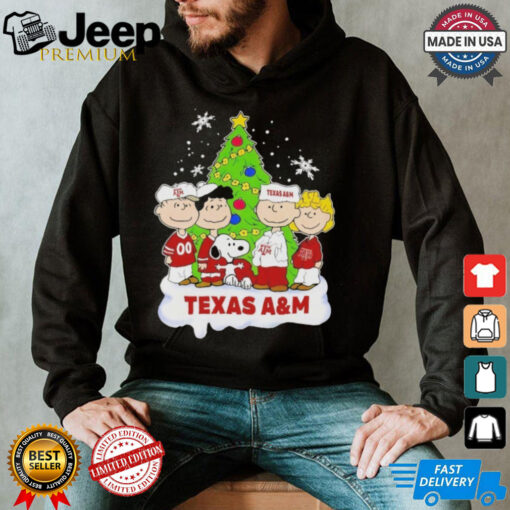 Official Texas A&M Aggies Football Celebrating Christmas With Snoopy Peanuts Shirt