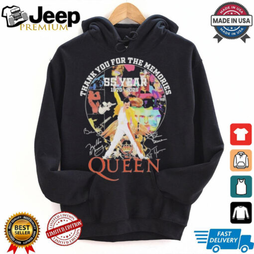 Official Thank You For The Memories 55 Years 1970 2025 The Queen Band T Shirt