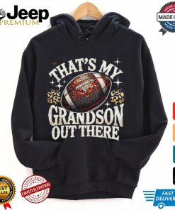 Official That’s my grandson Football game grandma leopard bling bling pullover T shirt