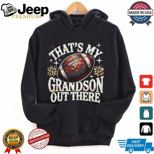 Official That’s my grandson Football game grandma leopard bling bling pullover T shirt