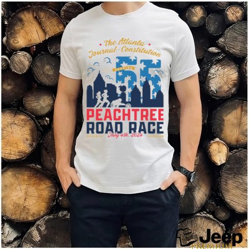 Official The Atlanta Journal Constitution Peachtree Road Race July 4 2024 Atlanta Georgia City 55 Apple T shirt