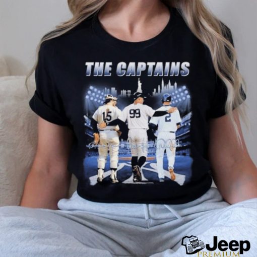 Official The Captains Derek Jeter Thurman Munson And Aaron Judge New York Yankees Signatures Shirt