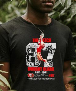 Official The Catch Dwight Clark San Francisco 49ers 1957 2028 Thank You For The Memories Signatures Shirt