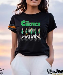 Official The Celtics Abbey Road Jrue Holiday Derrick White Kristaps Porziņģis Jaylen Brown and Jayson Tatum signatures shirt