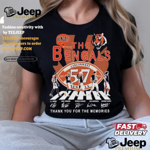 Official The Cincinnati Bengals 54 Years 1967 2024 Thank You For The Memories T Shirt