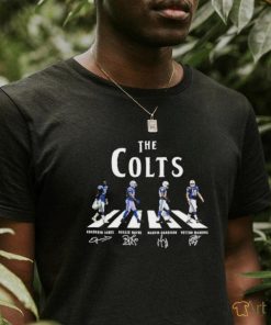 Official The Colts Abbey Road Edgerrin James Reggie Wayne Marvin Harrison And Peyton Manning Signatures Shirt