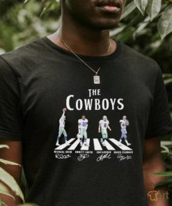 Official The Cowboys Abbey Road Michael Irvin Emmitt Smith Troy Aikman And Roger Staubach Signatures Shirt