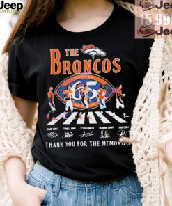 Official The Denver Broncos 65 Years 1959 2024 Signatures Thank You For The Memories shirt