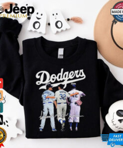 Official The Dodgers Fernando Valenzuela Jackie Robinson And Sandy Koufax Signatures Shirt