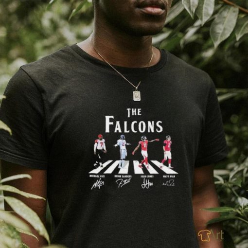 Official The Falcons Abbey Road Michael Vick Deion Sanders Julio Jones and Matt Ryan Signatures Shirt