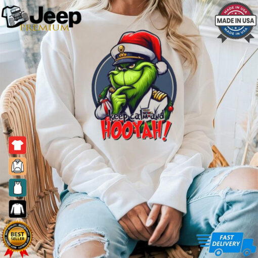 Official The Grinch Keep Calm And Hooyah Merry Christmas Shirt
