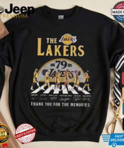 Official The Lakers 79th Anniversary 1946 2025 Walking Signatures Thank You For The Memories Shirt