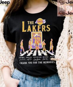 Official The Los Angeles Lakers 77 Years 1947 2024 Signatures Thank You For The Memories shirt