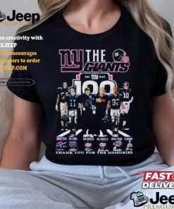 Official The New York Giants 100 Thank You For The Memories T Shirt