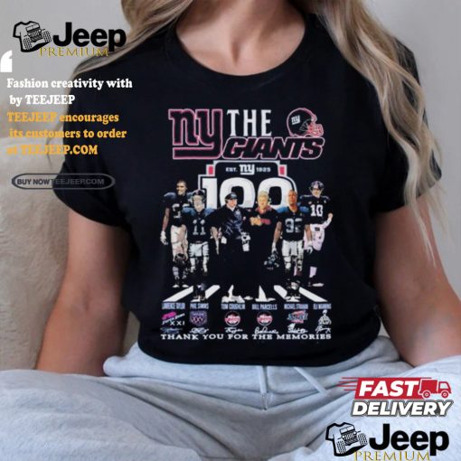 Official The New York Giants 100 Thank You For The Memories T Shirt