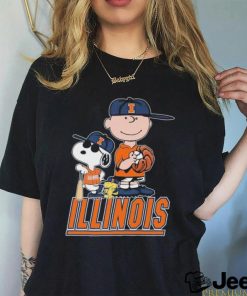 Official The Peanuts Movie Characters Illinois Fighting Illini Baseball Shirt