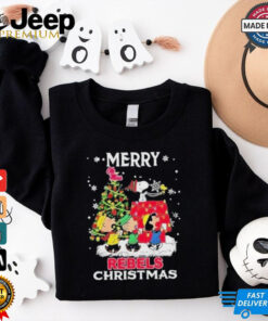 Official The Peanuts Snoopy And Friends Merry Christmas Ole Miss Rebels Shirt