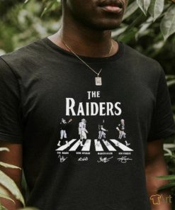 Official The Raiders Abbey Road Tim Brown Gene Upshaw Marcus Allen And Ken Stabler Signatures Shirt