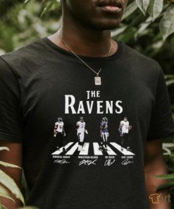 Official The Ravens Abbey Road Terrell Suggs Jonathan Ogden Ed Reed And Ray Lewis Signatures Shirt