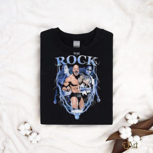 Official The Rock Images Lightning Wwe T shirt