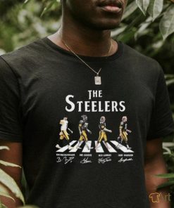 Official The Steelers Abbey Road Roethlisberger Joe Greene Jack Lambert And Terry Bradshaw Signatures Shirt